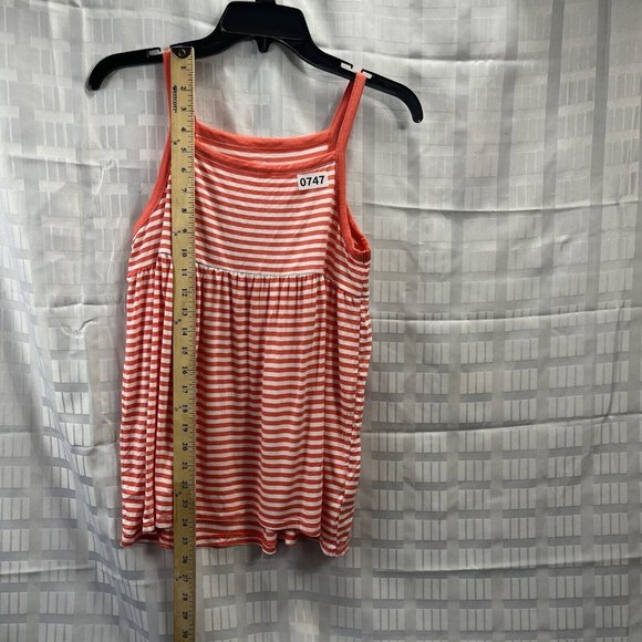 Old Navy Girls Orange and  White Stripe Tank Top Size L (12-14)Sleeveless - Picture 3 of 9